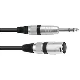 Omnitronic 30225197 XLR Adapterkabel [1x XLR-Stecker 3 polig - 1x Klinkenstecker 6.3mm (stereo)] 5m sw