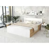 Bett mit Lattenrost Jugendbett Doppelbett kraft-weiß 90 / 120 / 140 / 160 / 180 - 140x200 cm - kraft-weiß