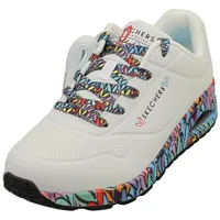 SKECHERS Uno Damen Plateau-Sneaker Weiß/Mehrfarbig 38