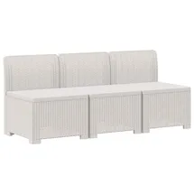 vidaXL 3-Sitzer Garten Sofa 3 x 2 x 0 cm Weiß