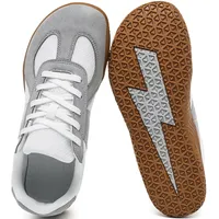 Barfußschuhe Sneaker Damen Herren mit Breite Zehenbox Dunkelgrau Weiß 39 EU - 39 EU