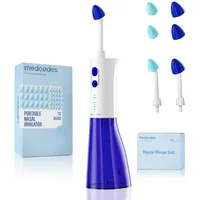 medcodes Nasendusche Set, Elektrischer Neti Pot kabelloses Nasenspülsystemnasendusche erwachsene zur Nasenreinigung und Nasenspülung 300 ml, mit 30 Nasenwasch-Salzpaketen (breit D)