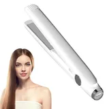 Mini Glätteisen Kabellos, 2 in 1 Mini Lockenstab und Glätteisen Haarglätter Kabellos Glätteisen Locken und Glätten Haarglätter Und Lockenstab mit USB-C für Alle Arten von Haaren (Weiß)