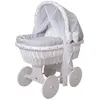 Baby Bollerwagen,Stubenwagen,komplett mit Zubehör,Stoffe Grau/Sterne-grau