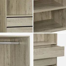 sweeek - Modulares Kleiderschrank-Set mit 3 Elementen - Natur