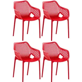 CLP Gartenstuhl Air XL 57 x 44 x 81 cm rot 4 St.