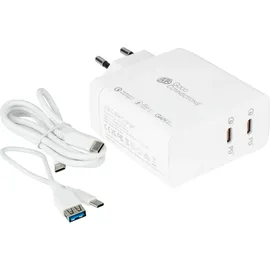 Good Connections GC USB-Schnellladegerät 140W GaN-Technologie, 2x USB-C, PD 3.1, QC 5.0, PPS weiß