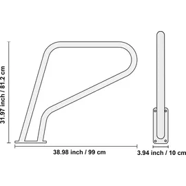 Vevor Pool-Handlauf weiß 990 x 100 x 812 mm