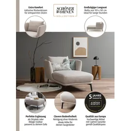 Schöner Wohnen Chaiselongue "Pearl - 5 Jahre Hersteller-Garantie, auch in Bouclé. Recamiere, bequem", beige (sand), B:101cm H:71cm T:161cm, 96% Polyester, 4% Polyacryl, SCHÖNER WOHNEN-KOLLEKTION, Sofas, Chaiselongue, Maße (B/H/T): 101/71/161 cm, Füße aus Metall