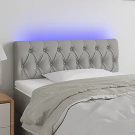 vidaXL LED Kopfteil Hellgrau 100x7x78/88 cm Stoff