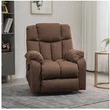 Homcom Fernsehsessel mit Aufstehhilfe Polyester 95 x 107 x 92 cm Braun elektrisch mit Fernbedienung