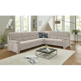 meinSofa Eckcouch Flachgewebe 2-Sitzer Creme