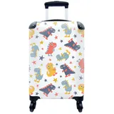 MuchoWow Handgepäckkoffer Muster - Dino - Sterne - Jungen - Baby - Kinder - Kinder, 4 Rollen, Reisetasche mit rollen, Handgepäck für Ferien, Trolley, Reisekoffer bunt