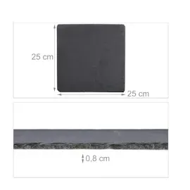 Relaxdays Schieferplatten anthrazit 25,0 x 25,0 cm