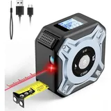 Wiederaufladbares Laser-maßband, 40-m-laser-entfernungsmesser Und 5-m-maßband, Digitales Maßband Mit Lcd-bildschirm, Misst Fläche, Entfernung Und Volumen (meter, Fuß, Zoll)