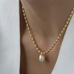 Mode Gold Farbe Perlen Kette Simulation Perle Halsband Halskette Frauen Elegante Party Halskette Schmuck Geschenk