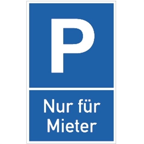 Schild Parkplatzschild - Nur für Mieter, Alu, 250x400 mm