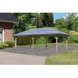 Karibu Pavillon KARIBU "Kirn 2", grau (kdi), B/H/T: 338cm x 290cm x 592cm, Pavillons, BxTxH: 338x592x290 cm, mit H-Pfostenanker