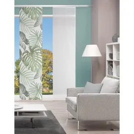 VISION S Schiebegardine SANJA (1 St), Paneelwagen, halbtransparent, Schiebevorhang Bambusoptik, Digitaldruck grün