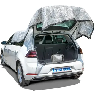 WALSER Premium Schattennetz Stay Cool, Qualitätssieger Sehr Gut* Auto-Sonnenschutz 4x6m Mit UV-Schutz, Hitzeschutz, Sonnenschutzfolie für Hund, Camping Sonnensegel Mit Ösen