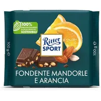 TAVOLETTA DI CIOCCOLATO FONDENTE MANDORLE ARANCIA RITTER SPORT 100GR