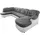DOMO collection Wohnlandschaft Kunstleder U-Form 3-Sitzer Grau