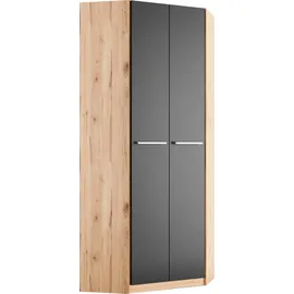 Priess Eckkleiderschrank PRIESS "Barcelona Kleiderschrank Ecklösung Raumwunder", schwarz (astkernbuche, schwarz), B:78cm H:193cm T:78cm, Holzwerkstoff, Schränke, Eckkleiderschrank, in 2 Tiefen Schrank Eckschrank Garderobe