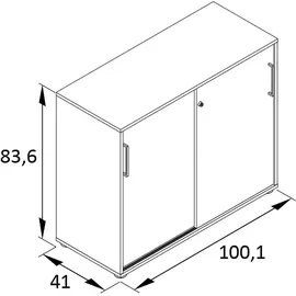 Schildmeyer MÖBELPARTNER Schiebetürenschrank Hank, 701972 schwarz, eiche 1 Fachboden 100,1 x 41,0 x 83,6 cm