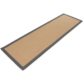 carpetfine Sisalteppich CARPETFINE "Sisal , auch als Läufer erhältlich", grau, B:75cm H:5mm L:300cm, Sisal, Teppiche, Sisalteppich, mit farbiger Bordüre, Anti Rutsch Rückseite, viele Größen, Wohnzimmer