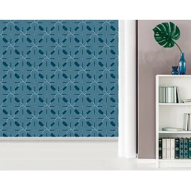 Queence Vinyltapete Melody 90x300 cm 0,9 m2 blau 34193