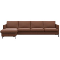 FLEXLUX Ecksofa »Fiore, L-Form«, schmale Armlehnen, Kaltschaum, Füße Alu+schwarz braun