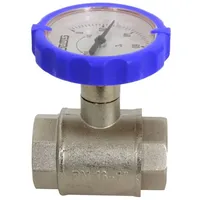 Simplex Kugelhahn 1" IG, mit Thermometer blau PN 16,