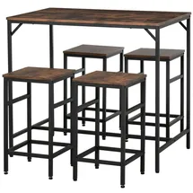 Homcom Bartisch-Set 100 x 60 x 88 cm Braun
