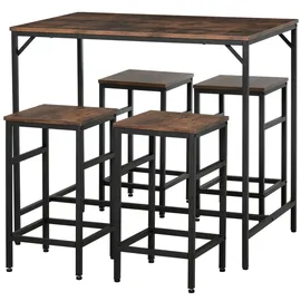 Homcom Bartisch-Set 100 x 60 x 88 cm Braun