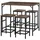 Homcom Bartisch-Set 100 x 60 x 88 cm Braun