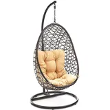 Kobolo Hängekorb Hängesessel Crisscross mit Gestell und Schwingkorb aus Polyrattan