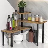 Küchenorganizer-Set Küchen Organizer Küchenregal Eckregal mit 3 Etagen Küchenschrank (für Küche Bad Theke Schrank Pflanze, Gewürzregal verst...