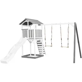 Axi Spielturm Beach Tower mit Doppelschaukel 349 x 357 x 242 cm Grau/Weiß