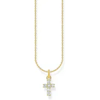 Thomas Sabo Kette mit weißem Kreuz-Anhänger Gold/Silber