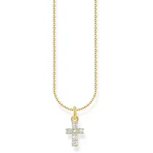 Thomas Sabo Kette mit weißem Kreuz-Anhänger Gold/Silber