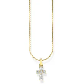 Thomas Sabo Kette mit weißem Kreuz-Anhänger Gold/Silber