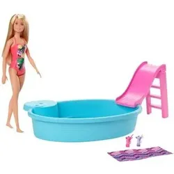 MATTEL GHL91 Barbie Pool Spielset mit Puppe (blond)