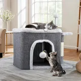 YITAHOME Katzenhaus Indoor,Faltbares Katzenhaus 47L X 40B X 32H Cm Große Katzenh
