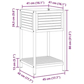 vidaXL Pflanzkübel mit Ablage 45 x 45 x 80 cm Braun
