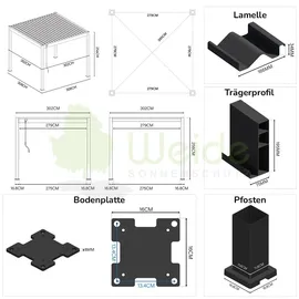 Weide Classic Pergola Aluminium 3 x 3 m anthrazit