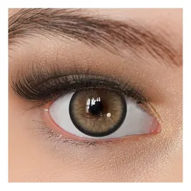 charmiga Kontaktlinsen farbig ohne Stärke braun | farbige braune Jahreslinsen | weiche Linsen | 2 Stück Farblinsen + Linsenbehälter | 0.0 Dioptrien | natürliche Farben | Charmiga Bliss Sahara Brown