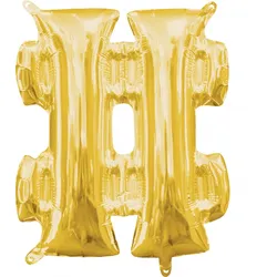 Mini Folienballon Symbol # gold 35cm