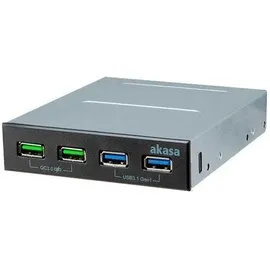 Akasa USB 3.1 Gen2 und Quick Charge Panel 5,25 Zoll, - schwarz