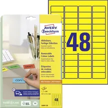 Avery Zweckform Universaletiketten L6041-20 Gelb 45,7 x 21,2 mm 20 Blatt 960 St.