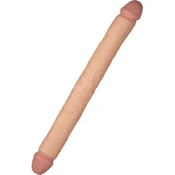 Doppeldildo mit langem Schaft, 45 cm, natur-hell